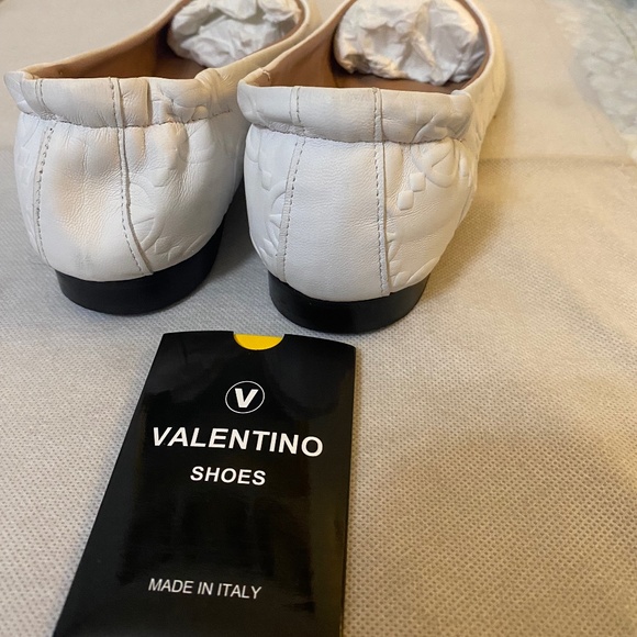 Valentino Calliope White Leather Ballet Flats - Size 8 - Picture 4 of 5